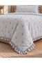 Marshmallow Ruffled Bedspread Set (Single / 180x240) Anchor Pattern, Gray - 6