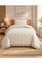 Marshmallow Ruffled Bedspread Set (Single / 180x240) BUTTERFLY PATTERN BEIGE - 5