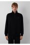 M0S20105 Men's Sweatshirt with Seal Logo Detail and Half-Zip Closure, Black. - 3