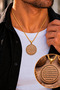 Unisex 100% Pure Copper Necklace – Copper Medallion Inscribed with the Ayat al-Kursi Prayer, Religious Unisex Necklace Featuring Symbols of Protection Against the Evil Eye and Spiritual Protection - 3