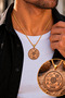 Unisex 100% Pure Copper Necklace – Copper Medallion Engraved with Prayers for Luck, Prosperity, and Wealth; Unisex Necklace Featuring Symbols of Sustenance, Abundance, and Good Fortune - 3