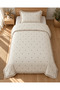 Marshmallow Ruffled Bedspread Set (Single / 180x240) BUTTERFLY PATTERN BEIGE - 4