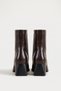 Women's Brown Blunt Toe Thick Heeled Side Zipper Orthopedic Insole Boots Milora - 8
