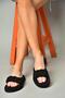 S596022704 Black Rope Stringed Straw Slippers - 2