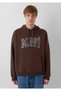 Logo Printed Hooded Brown Sweatshirt 067149-88062 - 3