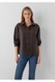 Soft-Premium (TENCEL™) Lyocell-Blend Brown Oversized Shirt / Loose Fit 1220416-89103 - 2