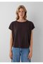 Soft-Premium Lyocell Blend Brown Basic T-Shirt, Loose Fit / Relaxed Cut 167245-89103 - 3