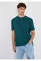 Green Basic T-Shirt with Pocket Detail Loose Fit / Comfortable Cut 066248-90366 - 3