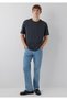Anthracite Basic T-Shirt Loose Fit / Comfortable Cut 066249-91268 - 2