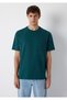 Green Basic T-Shirt with Pocket Detail Loose Fit / Comfortable Cut 066248-90366 - 4