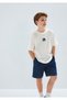 M Printed Ecru T-Shirt Loose Fit / Comfortable Cut 6610485-70057 - 2