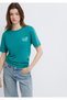 Slogan Printed Green T-Shirt Regular Fit / Normal Cut 1613908-71914 - 3