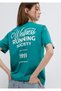 Slogan Printed Green T-Shirt Regular Fit / Normal Cut 1613908-71914 - 2