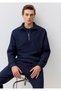 Half-Zip Navy Blue Sweatshirt 0S10376-70490 - 2
