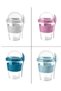 Titiz 600 ml Yogurt and Muesli Bowl with Spoon – Portable Bowl - Pink - 4