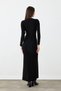 Knot Detailed Lycra Long Evening Dress - Black - 9