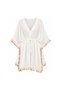 Women's White Waist Lace-Up Tassel Pareo