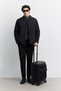 Men's Black Classic Collar Lightweight Windproof Technical Fabric Comfort Fit Coat A62Y6131 - 8