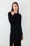 Knot Detailed Lycra Long Evening Dress - Black - 5