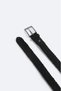 Men's Black 100% Leather Braided Classic Buckle Belt B009304 - 3