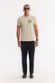 Men's Beige Crew Neck Injection Printed Bi-Stretch Interlock Regular Fit T-Shirt A61Y1136 - 5