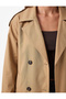 Long Sleeve Belted Double-Pocket Oversized Gabardine Double-Breasted Trench Coat - 6