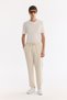 Men's Ecru Elastic Waist Breathable Modal Blend Soft Touch Relaxed Fit Jogger Pants A61Y3031
