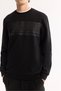 Men's Black Crew Neck Cotton Bi-Stretch Printed Regular Fit Sweatshirt A52Y1215 - 2