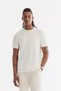 Men's White Crew Neck Bi-Stretch Wrinkle-Free Printed Regular Fit T-Shirt B001040 - 7