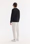 Men's Black Crew Neck Cotton Easy-Iron Regular Fit Sweatshirt A61Y1222 - 4