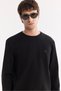 Men's Black Crew Neck Cotton Easy-Iron Regular Fit Sweatshirt A61Y1222 - 2
