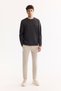 Men's Anthracite Crew Neck Cotton Bi-Stretch Printed Regular Fit Sweatshirt A52Y1325 - 6