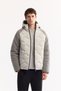 Men's Gray Hooded Windproof -5 Degree Resistant Plush Regular Fit Coat A52Y6077