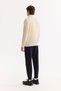 Men's Ecru Stand Collar Zippered Soft Touch Fleece Regular Fit Sweatshirt A52Y1207 - 4