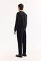 Men's Black Crew Neck Cotton Bi-Stretch Printed Regular Fit Sweatshirt A52Y1289 - 4