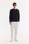 Men's Black Crew Neck Cotton Easy-Iron Regular Fit Sweatshirt A61Y1222 - 5