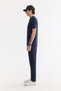 Men's Navy Blue Crew Neck Printed Bi-Stretch Interlock Regular Fit T-Shirt A61Y1068 - 3