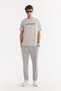 Men's Gray Crew Neck Printed Bi-Stretch Interlock Regular Fit T-Shirt A61Y1061 - 5