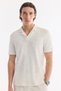 Men's Ecru Apaj Collar Easy-Iron Regular Fit T-Shirt A61Y1083 - 5