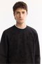 Men's Black Crew Neck Cotton Bi-Stretch Printed Regular Fit Sweatshirt A52Y1208 - 7