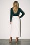Cream Pleated Midi Skirt with Waist Chain Detail - 4