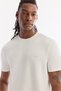Men's White Crew Neck Bi-Stretch Wrinkle-Free Printed Regular Fit T-Shirt B001040 - 2