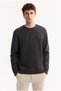 Men's Anthracite Crew Neck Cotton Bi-Stretch Printed Regular Fit Sweatshirt A52Y1325 - 5