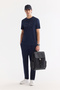 Men's Navy Blue Crew Neck Printed Bi-Stretch Interlock Regular Fit T-Shirt A61Y1068 - 6