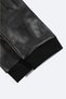 Men's Black 100% Leather Flat Gloves A42Y9700 - 3