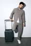 Men's Mink Elastic Waist Bi-Stretch Technical Fabric Slim Fit Trousers A51Y3077
