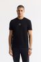 Men's Black Crew Neck Printed Bi-Stretch Interlock Regular Fit T-Shirt A51Y1162