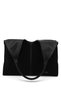 Women's Black Suede Black Shoulder Bag - 7