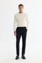 Men's Black Wrinkle-Free Quick-Drying Elastic Waist Flexible Technical Fabric Slim Fit Pants A42Y3065