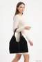 Women's Black Suede Black Shoulder Bag - 3